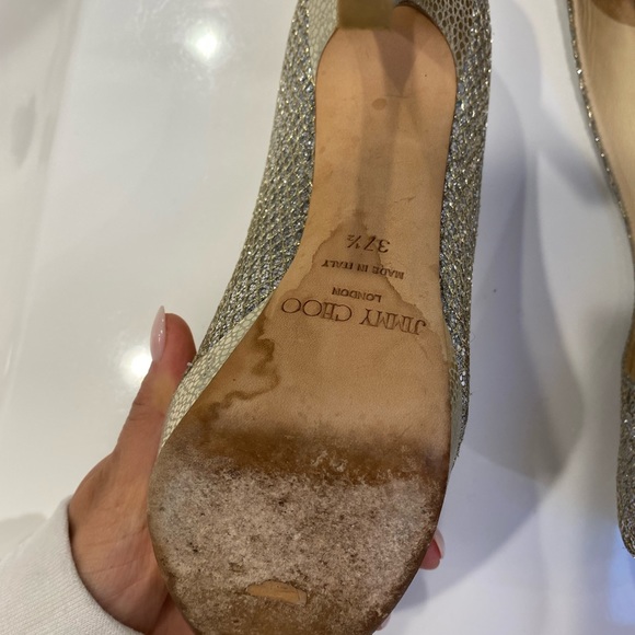 Jimmy choo authentic gold/silver pumps/ heels size 37 1/2 - Picture 5 of 9